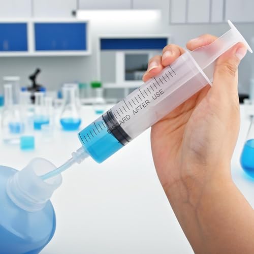 2 Stück 100ml Spritze mit Schlauch, Luer Lock PlastikSpritze Ohne Nadel, Wiederverwendba Große Kapazität Spritze für Wissenschaftlich Labore, Tier, Measuring Liquids und Feine Dosierungen