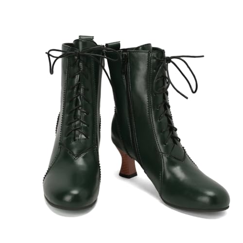 Bottines Victorian pour femme - Bottes à lacets vert taille 48 de PAYDVOIER