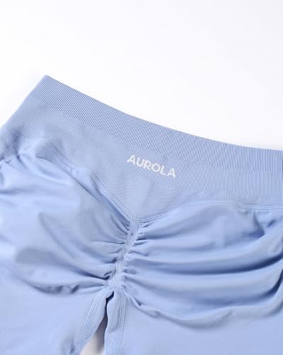 Image of AUROLA Influence Workout Shorts for Women,2.5 3.5 4.5 5.5 6.5 No Roll Up Squat Proof Scrunch Seamless Compression Gym Short
