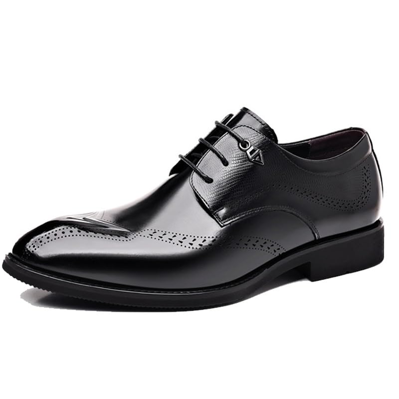 Mens Oxford Leather Brogue Shoes Lace-Up Vintage Dress Tuxedo Formal Wear Office Loafers Shoes