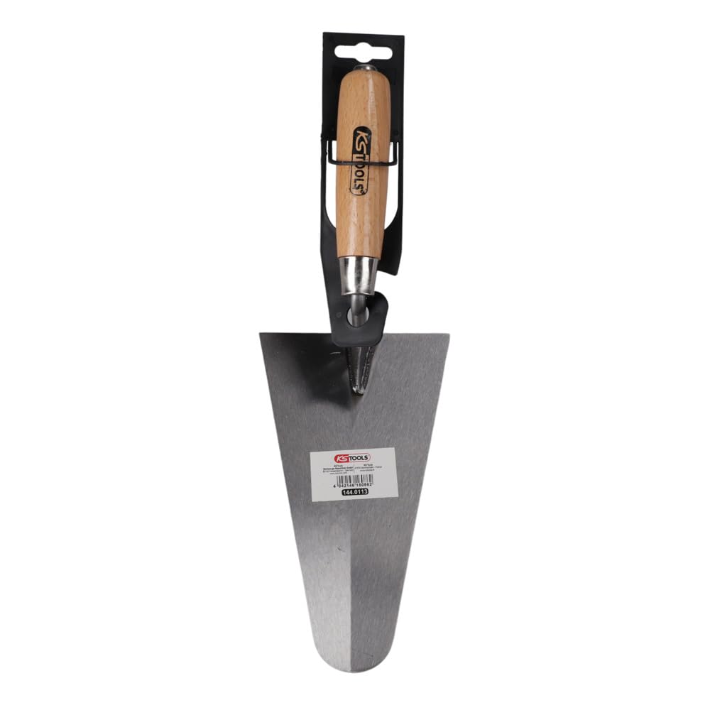KS Tools 144.0113 Cazzuola per Stuccatura, 200 mm, Tondo, Impugnatura in Legno