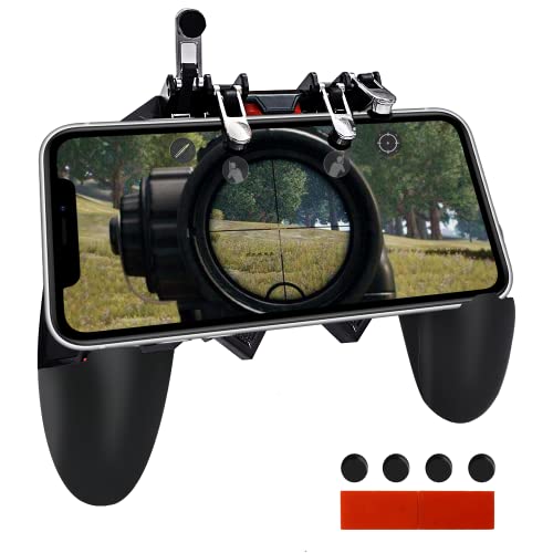 PUBG Mobile Controller Smartphone Gamepad vereinfachter Tragbarer 4 Trigger L1R1 L2R2 Universel für Android iOS iPhone Samsung Huawei Handy mit Breite von 7 bis 9,5 cm