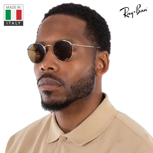 Image of Ray-Ban RB3447 ROUND METAL CHROMANCE POLARIZED Round Shape Sunglasses for Men with Official Eyewear Kit