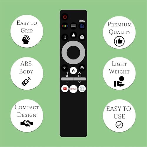 Image of Compatible of Haier Bezel Less Tv Remote Original HTR-U29A Model Suitable to LE43K6600SG Hot Keys Netflix, YouTube and Prime Video - Use for LCD LED OLED QLED UHD 4K Android TVS [WITHOUT VOICE]
