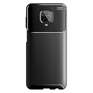 Capa Capinha Anti Impacto Para Xiaomi Redmi Note 9s e 9 Pro com Tela de 6.67" Polegadas Case Com Desenho Fibra De Carbono Shock Queda - Danet (Preto)