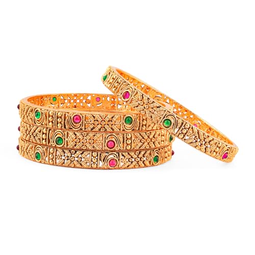 Image of Rubans Bangles Set Gold Plated Traditional Ethnic Stylish Trendy Jewellery Gift for Women & Girls