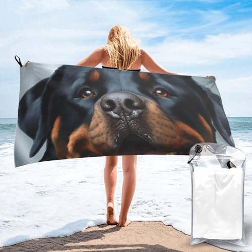 Toalla de playa de microfibra de 31.5 x 63 pulgadas, toalla de secado rápido, manta de playa sin arena, toallas de camping de gran tamaño, toallas de baño con cabeza de lengua, toallas de viaje