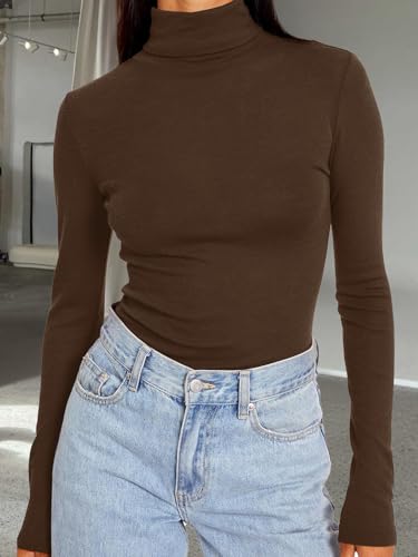 Image of Trendy Queen Women's Turtleneck Long Sleeve Shirts Basic Underwear Tops Winter Clothes 2026