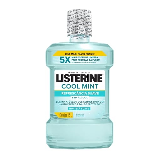 Listerine Cool Mint Enxaguante Bucal Sem Álcool, 1,5l Listerine Cool Mint Enxaguante Bucal Sem Álcool, 1,5l
