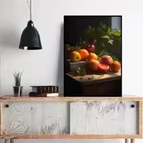 Décoration de cuisine affiche vintage nourriture fruits vin rouge XINBAO tableau sur toile