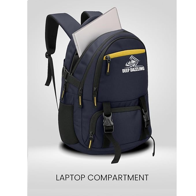 Image of Large 40L Laptop Backpack For Men & Women With Bottle Pocket | Padded Shoulder Straps, Multi Compartments | Travel & College Bag | Water-Repellent,