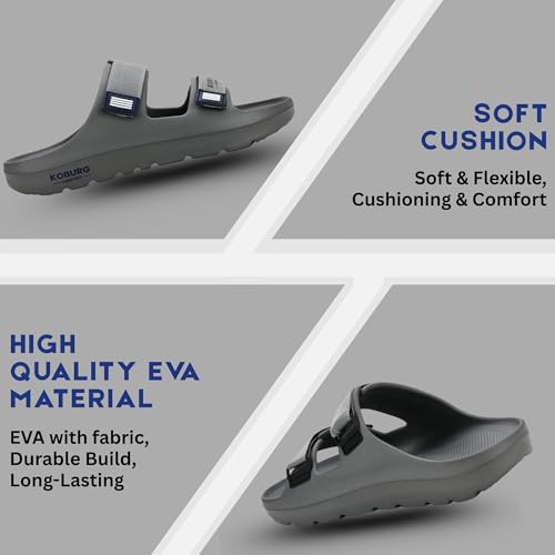 Image of KOBURG Nexa Sandals for Men| Stylish Trending | Comfortable | Super soft | Lightweight | EVA Sole | Casual Sandals | Slippers | Flip Flops for Men KF-464