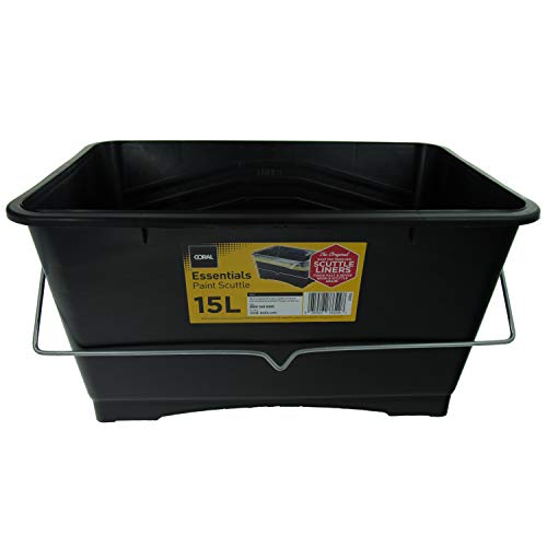Coral 73322 Essentials Plastic Paint Scuttle Container with Metal Handle for Paints and Paste 15 Litre