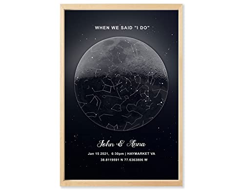 Piratify Personalized Star Map Print Poster, Custom Star Map, Minimal Star Chart, Night Sky Canvas Valentine'S Christmas Wedding Gift, Star Maps Gift For Couple, Boyfriends cover