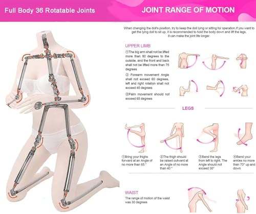 Image of Sex Dolls Full Size Male Silicone Sex Dolls Lifelike Female Torso Big Breast Sex Doll Life Size for Men Adult Sex Toy TPE Full Body Love Dolls Built-in Metal Skeleton Standing Feet Realistic Sex Doll