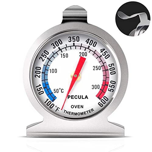 Oven Thermometer 50-300°C/100-600°F, Oven Grill Fry Chef Smoker Thermometer Instant Read Stainless Steel Thermometer Kitchen Cooking Thermometer