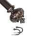 Boenley 1" Curtain Rod with Albert Finials - 84" to 120", Bronze Gold