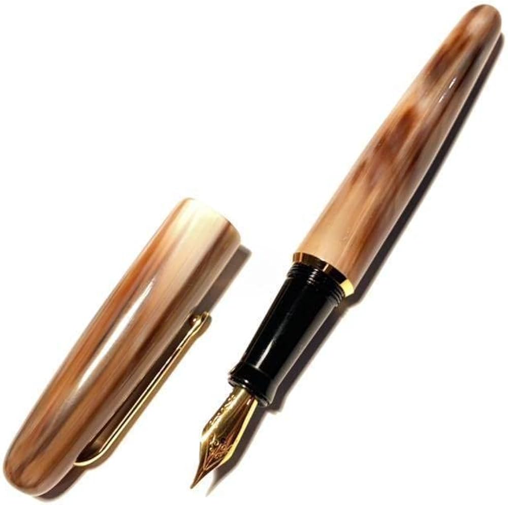 稀少品】□天然素材 水牛角軸 万年筆 B 太字 Jowoペン先 新品□