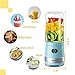 Portable Mini Blender, Personal Blender USB Rechargeable for Smoothies and Shakes with 2 Tritan BPA-Free Blender Cups, Small Smoothie Maker Protein Juice Blender Mixer (Blue)