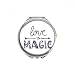 Love Is Magic Cute Quote Style Hand Compact Mirror Round Portable Pocket Glass