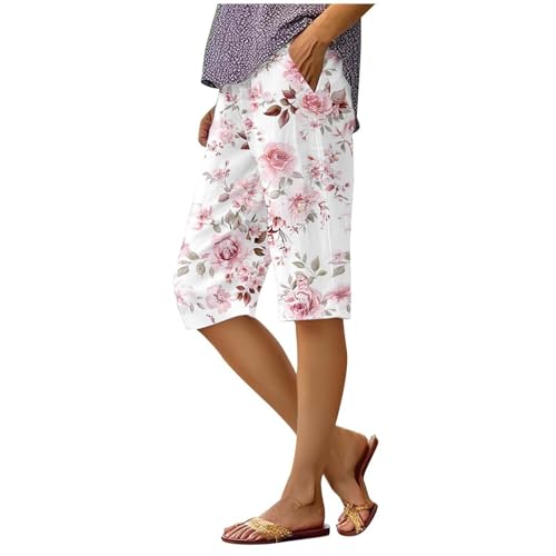 Pantalones de chándal para mujer, de algodón, con cordón, para entrevista, de verano, ajuste regular, para yoga, blanco, M