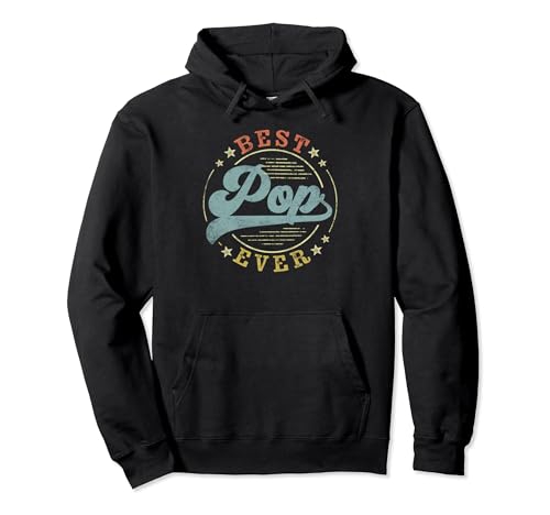 Best Pop Ever Father's Day Pop Gifts Vintage Emblem Sudadera con Capucha