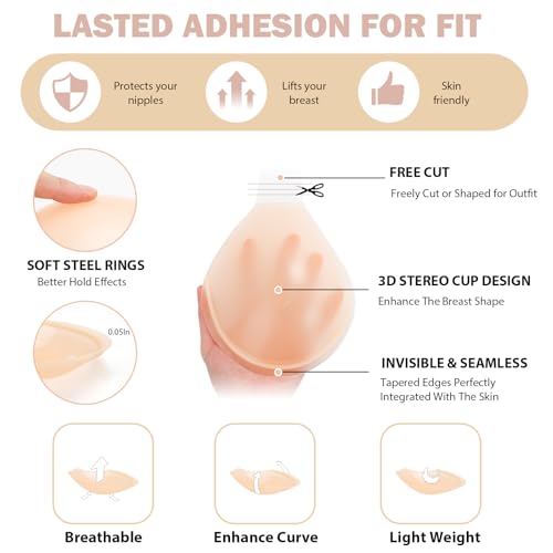 Sticky Bra for Large & Saggy Breasts – Invisible Lift Push Up Bra, Reusable Strong Adhesive No-Show Sticky Boobs2