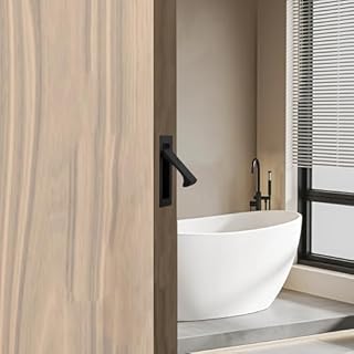 Malimali Pocket Door Pull Handle, Edge Pull, Stainless Steel Pocket Door Hardware Recessed Sliding Door Pulls Finger Flush Pull (Matte Black, 1 Pack)