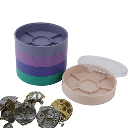 Soporte de piezas de reloj - Organizador de movimiento de relojes, caja de almacenamiento de bandeja de piezas de reloj duradera, Organizador de piezas apilables | Ratigador Bandeja de almacenamiento