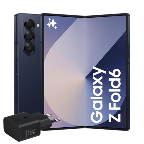 Samsung Galaxy Z Fold6 Smartphone AI pieghevole, Caricatore Incluso, RAM 12GB, 512GB, Dual SIM, Display 6,3'/7,6' Dynamic AMOLED 2X, Batteria a lunga durata, Navy 2024 [Versione italiana]