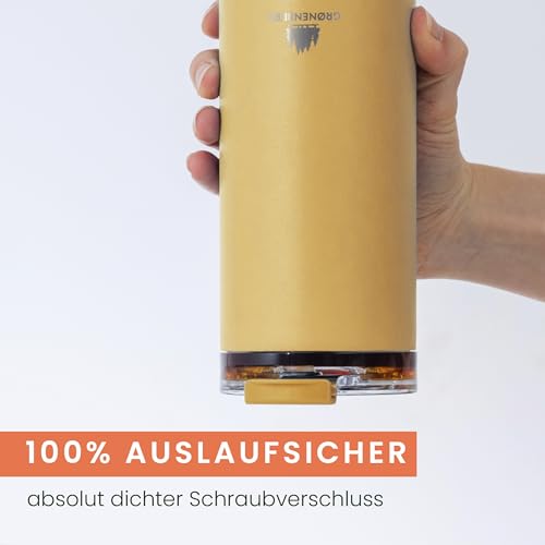 Groenenberg Thermobecher 440 ml | Kaffeebecher to go 100% Auslaufsicher | Hält mind. 4 h warm | Coffee to go Becher aus recyceltem Edelstahl – Ansicht 3