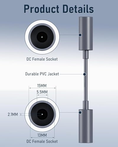 daboot Starlink Mini DC Kabelverbinder – Wasserdichter Female-to-Female Adapter 16AWG 150W, DC Verlängerungskabel für Starlink Mini Stromkabel, Outdoor & Wohnmobil Zubehör