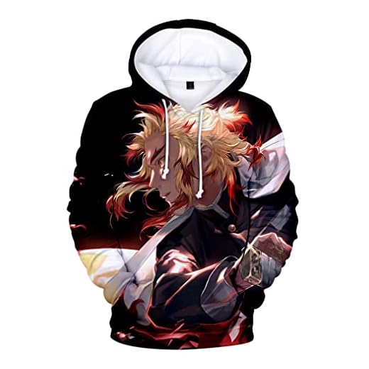 Ubeisy Sudadera con capucha para hombre de anime Kimetsu no Yaiba Zenitsu impresión 3D de manga larga Tanjiro sudadera con bolsillos Cosplay disfraz, imagen03016, XXL