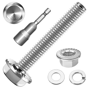 Dayalo 10 Stück M10x50 Flansch-Sechskantschrauben Strukturschrauben