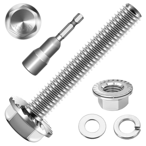 Dayalo 10 Stück M10x50 Flansch-Sechskantschrauben Strukturschrauben