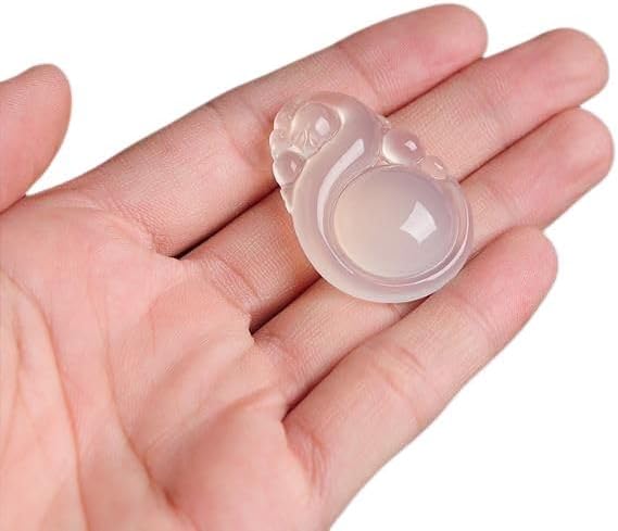 Natural agate pendant Carved Gourd Pendant, Translucent Green, Traditional Asian Style, Good Luck Feng Shui Amulet,