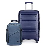 ★【Pratico set di valigie da viaggio】: il set di bagagli Kono è composto da 2 pezzi che include 1 valigia (55 x 40 x 20 cm), 1 zaino da viaggio sotto il sedile (40 x 20 x 25 cm). Ideale per voli Ryanair, viaggi d'affari, ritorno a scuola e viaggi brevi.