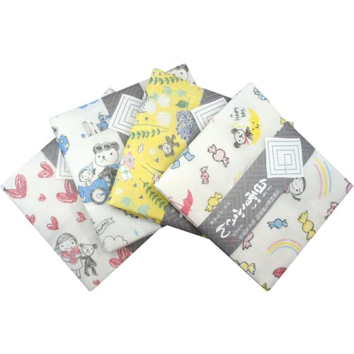 (P) 白雪ふきん友禅染め 人気柄 4枚セット コラボシリーズ 袋付き [メール便(ネコポス) キミをのせて(ブルー)・よしこ・アメのちハレ・笑顔の花