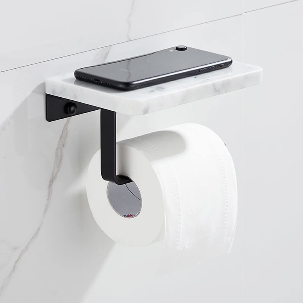 Nordic - Kit de estantes y accesorios de baño, montaje en pared, incluye soporte para teléfono móvil, cepillo de inodoro, gancho para abrigo, accesorios de cobre para almacenamiento organizado en el