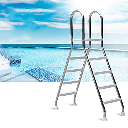 Escalera para piscina de 52 pulgadas de altura con estructura acero inoxidable