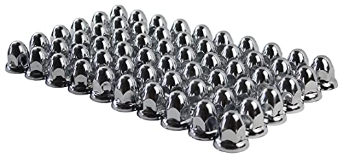 JIUXI Chrome Steel 33mm Push-on Bullet Flanged Lug Nut Covers for Semi Trucks (Pack of 60) JIUXI Chrome Steel 33mm Push-on Bullet Flanged Lug Nut Covers for Semi Trucks (Pack of 60)