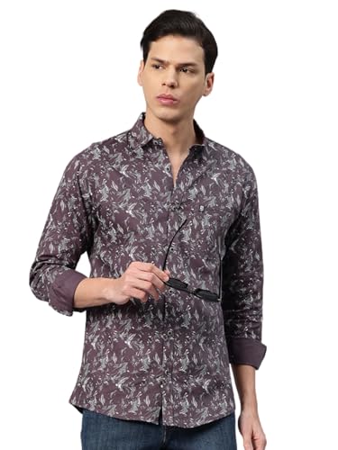 Image of Majestic Man Men's Stylish Floral Print Slim Fit Casual Shirt - Pure Cotton| Full Sleeve | Trendy & Comfortable