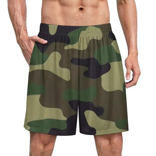 Men's Pajama Bottoms, Comfy Lounge Shorts with Elastic Waistband Pjs Pants Sleepwear