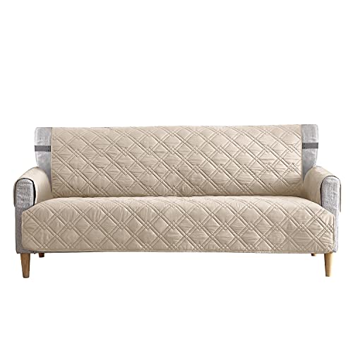 Tempcore Couch Covers, Waterproof Couch Covers for Dogs, Couch Covers for 3 Cushion Couch, Machine Washable Sofa Cover, Seat Width to 70", Sofa Cover for Pets/Children, Sofa, Beige