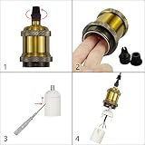 TIANFAN 2 szt. / opakowanie wkrętów Edison ES E27 żarówki oprawa lampy lampa wisząca czarna Bakelit (mosiądz vintage)