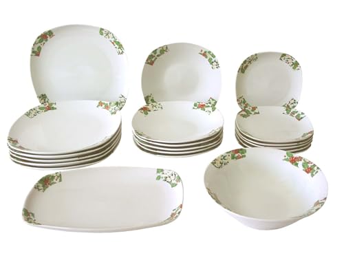 Imagen de VAJILLA 20 PIEZAS 6 PERSONAS SEMIREDONDA PORCELANA ACEBO