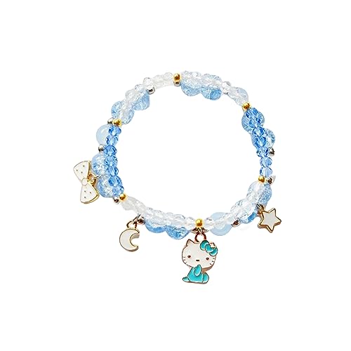 NIQIPOK Crystal Bead Bracelet Cute Cartoon Kawaii Elastic Beaded Bracelets for Women Girls,Kawaii Crystal Beads Anime Relationship Matching Bracelet for Best Bracelets