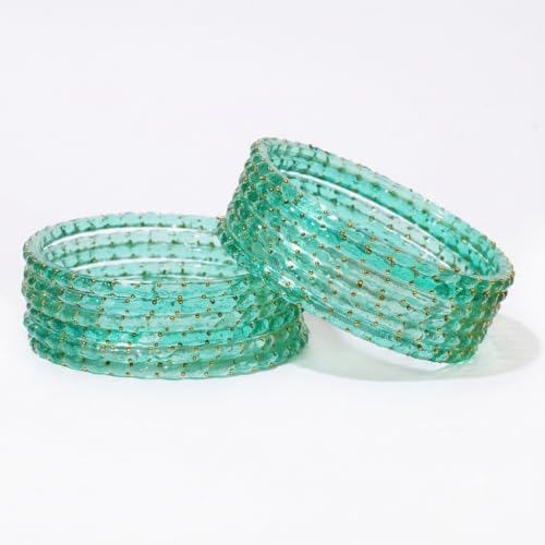 Image of Raindrop Crystal Glass Bangles, Pack of 12
