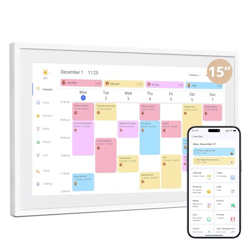 Dragon Touch Calendar, 15.6' Digital Calendar 2025 Family Wall Planner, 1080P Full HD Interactive...
