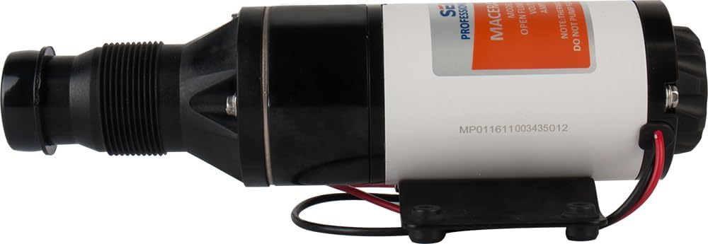 SEAFLO 01 Series Macerator Pump - 12V, 12 GPM (45 LPM) Open Flow, Self-Priming, Anti-Clog, Run-Dry, Heavy-Duty for RV, Boats, Yachts, Camper, & Marine, CE & Rohs Certified, 4-Year Warranty